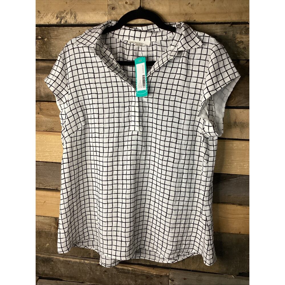Fun2fun Cherry Blouse, Black and White, Size Large